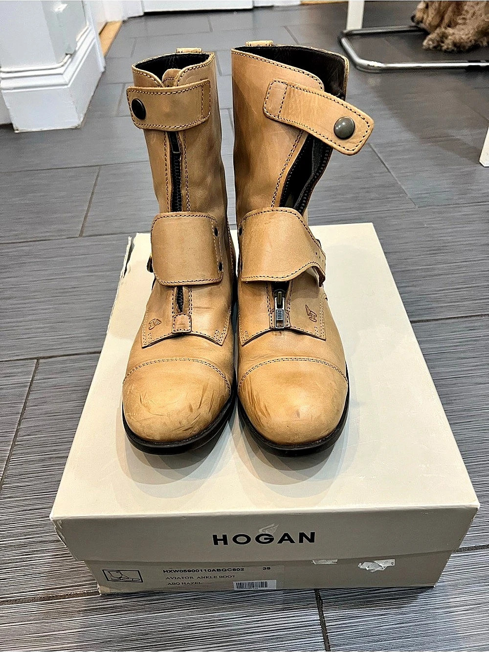 Hogan Aviator Ankle Boot Boots Tan EU 39